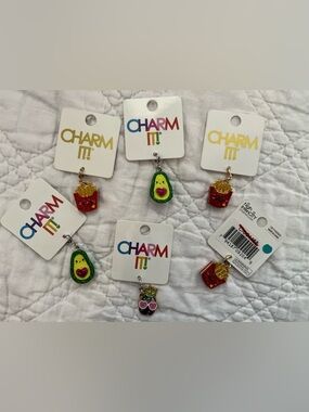 Charm It! Food Charm Bundle 6pc Gift Set Fries Avocado Pineapple